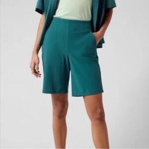 Athleta Teal Green High-Rise Bermuda Shorts